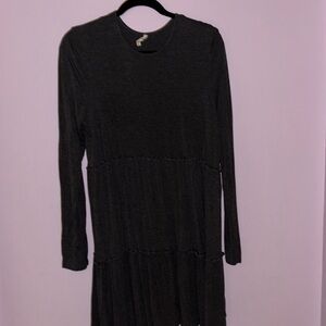 Long sleeve tiered gray dress, never been worn